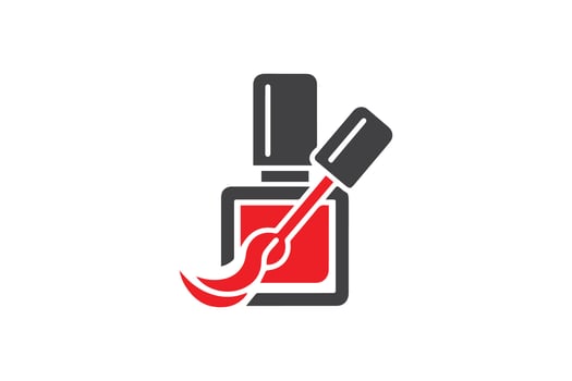 A nail polish bottle with red and black paint vector