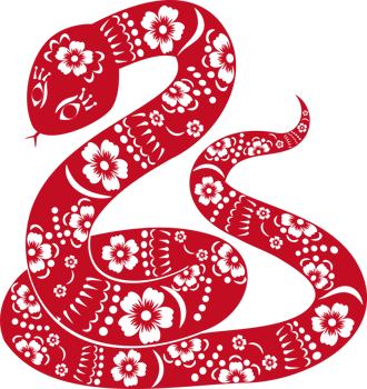 Red paper cut snake pattern, suitable for the Year of the Snake png