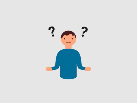 flat design confused person illustration vector