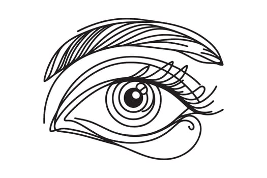 an eye drawing with a line drawing of a woman's eye vector