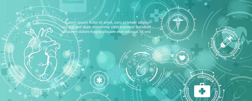 Abstract green and white human heart and medical background. Heart Healthcare technology concept background. vector