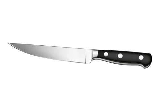 High-quality chef's knife resting on a simple background showcasing its sleek design and sharp edge png