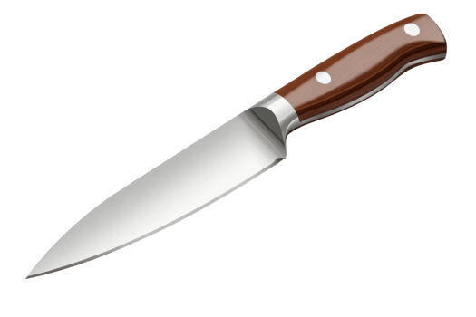 High-quality kitchen knife with a wooden handle on a plain background for culinary enthusiasts png