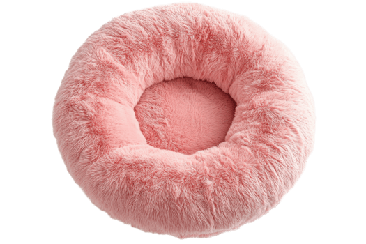 Cozy round pink pet bed designed for comfort, ideal for cats and small dogs in any home setting png