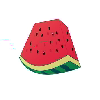 illustration of a piece of red watermelon with seeds isolated. with white background vector