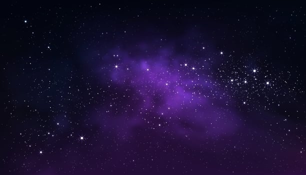 Space Starrry Night Sky Background,Star field with light in blue,purple,Nature Galaxy abstract cloud with Nebula,Universe filled and Milky Way,Horizon banner colorful fantasy cosmos,stardust vector