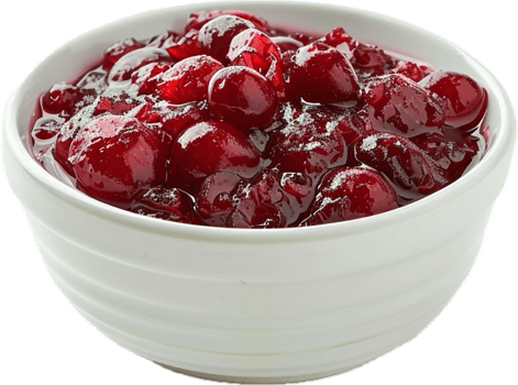 Homemade cranberry sauce with whole berries. png