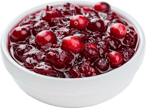 Tart cranberry sauce with whole cranberries. png