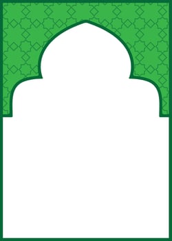 Islamic frame and luxury green background design template vector