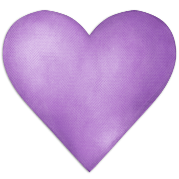 A purple Watercolor heart is shown on a Transparent background png
