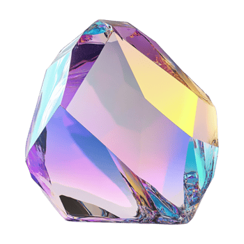 A large crystal with rainbow colored reflections png