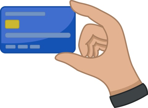 Hand Holds Bank Card. Payment by Credit Card. Financial savings. Business and Finance Concept. illustration vector