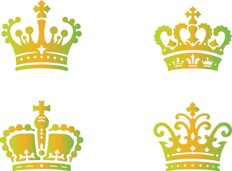 Regal King and Queen Crown Icons on White for Luxury Branding and Elegant Invitations vector