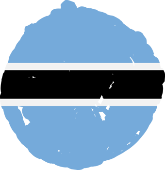 Botswana flag circle grunge style png