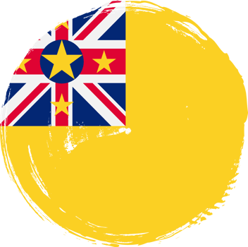 Niue flag circle grunge style png