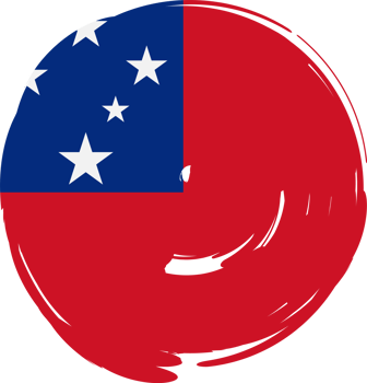 Samoa flag circle grunge style png