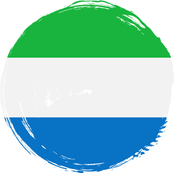 Sierra Leone flag circle grunge style png