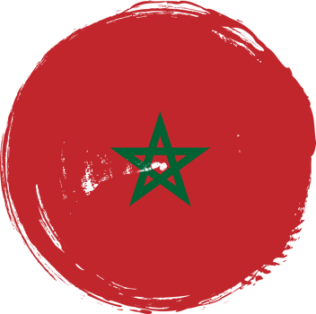 Morocco flag circle grunge style png