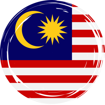 Malaysia flag circle grunge style png