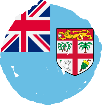 Fiji flag circle grunge style png