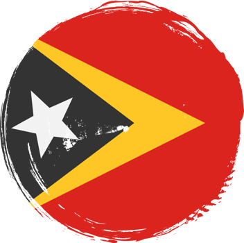Timor-Leste flag circle grunge style png