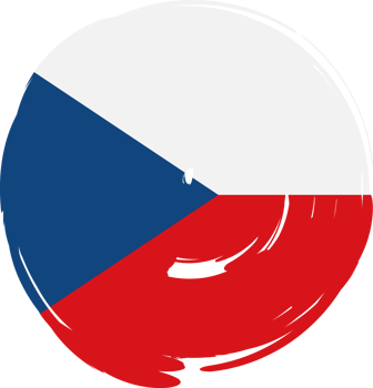 Czech flag circle grunge style png