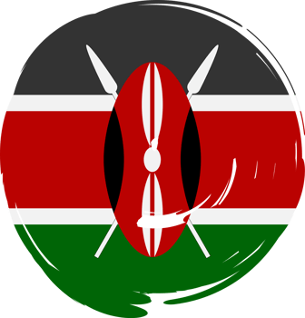 Kenya flag circle grunge style png