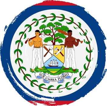 Belize flag circle grunge style png