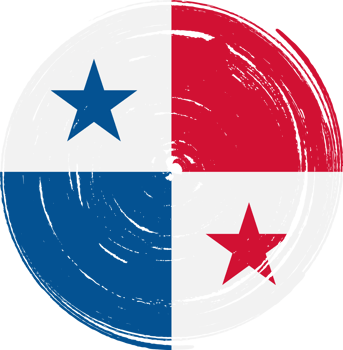 Panama flag circle grunge style png