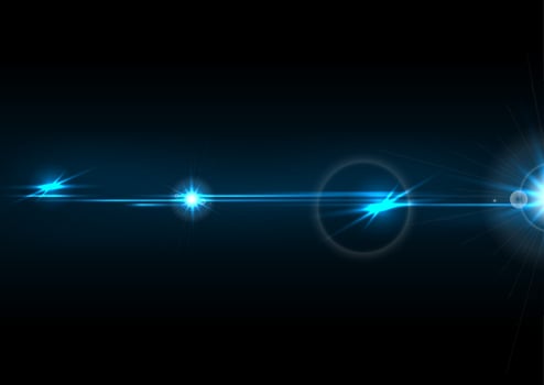 Blue glow lens flare effect design vector