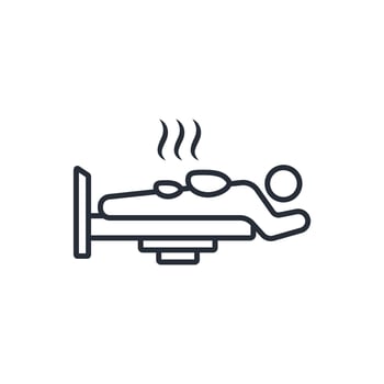 hot stones icon. .Editable stroke.linear style sign for use web design,logo.Symbol illustration. vector