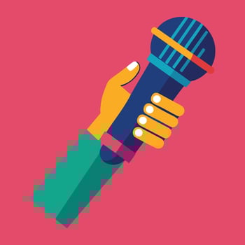 Hand Holding a Microphone vector