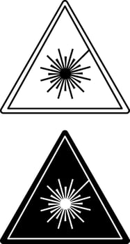 Laser Hazard Signs. Black and White Icons. Danger Warning Sign vector