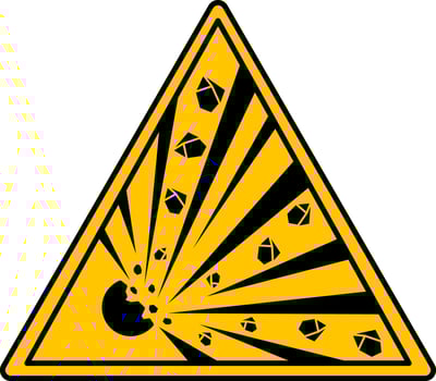 Yellow Explosive Sign. Icon. Explosive Materials. Danger Warning Sign vector