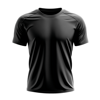 Black shiny tshirt isolated on transparent background png