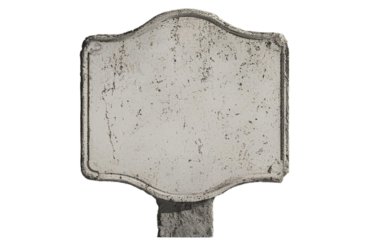 Vintage Stone Sign Plate Cut Out Memorial Rock Texture Panel Plaque Transparent Historical Grunge Concrete Grey Aged Rectangle Material Block Ornament Isolated Signboard Cement png