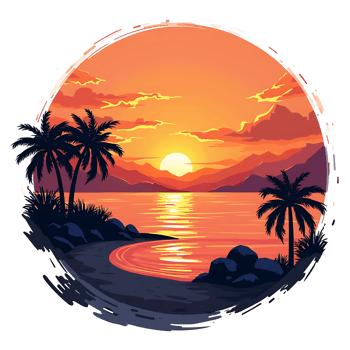 Sunset clipart t-shirt transparent background design png