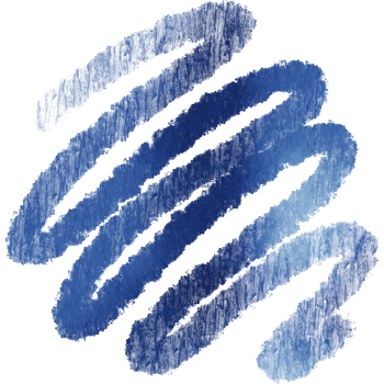 Blue watercolor brush strokes blending into rough gritty hand drawn grunge edges png
