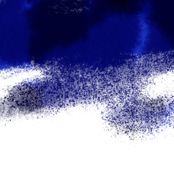 Blue brush stroke transitioning from gritty to smooth watercolor washes png