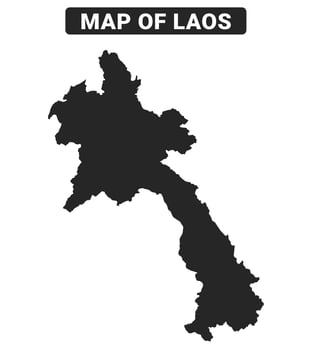 Simple Laos Black map flat illustration vector