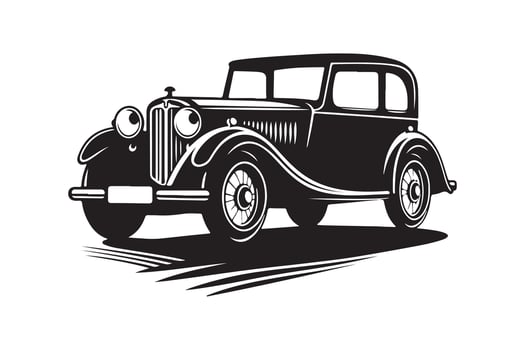 Vintage Car Silhouette Vectors for Old-School and Retro Designs