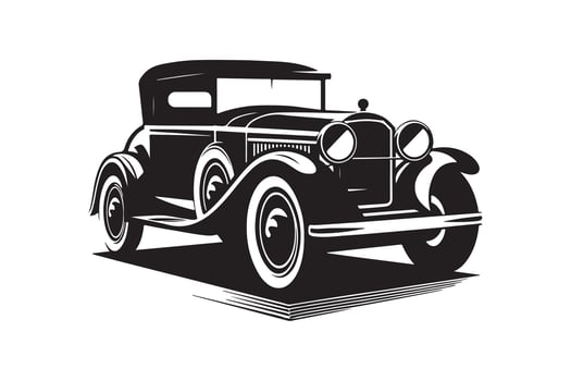 High-Quality Vintage Car Silhouette Vectors Files for Unique Artwork