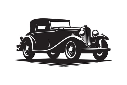 Nostalgic Vintage Car Silhouette Vectors for Automotive Designs