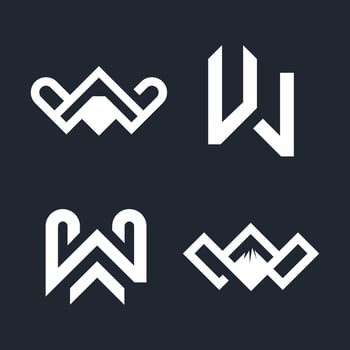 Set of letter W design idea with modern concept for business vector