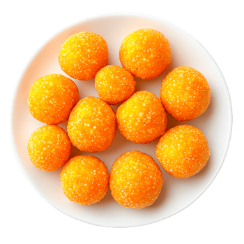 Colorful Orange Balls on a White Plate png