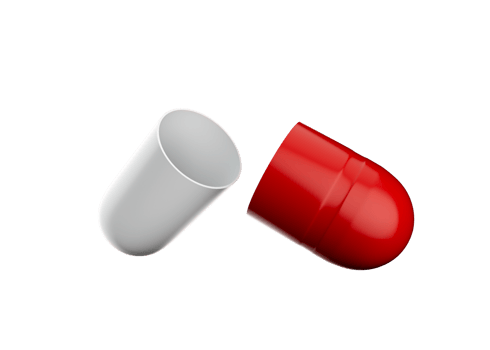 3d Red And White Open Pharmaceutical Antibiotic Capsule, 3d Illustration png