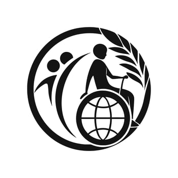 Empowering Silhouette for International Disability Rights and Awareness Campaigns vector