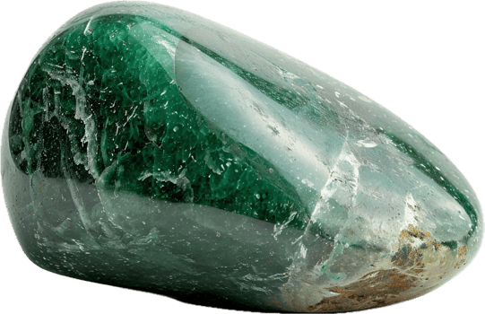 Polished jade-like green stone close-up. png
