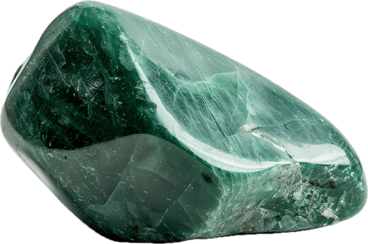 Green mineral stone with shiny surface. png