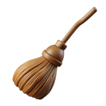 traditional wooden witch's broomstick png